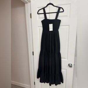 Zara Black Maxi Strap Summer Dress